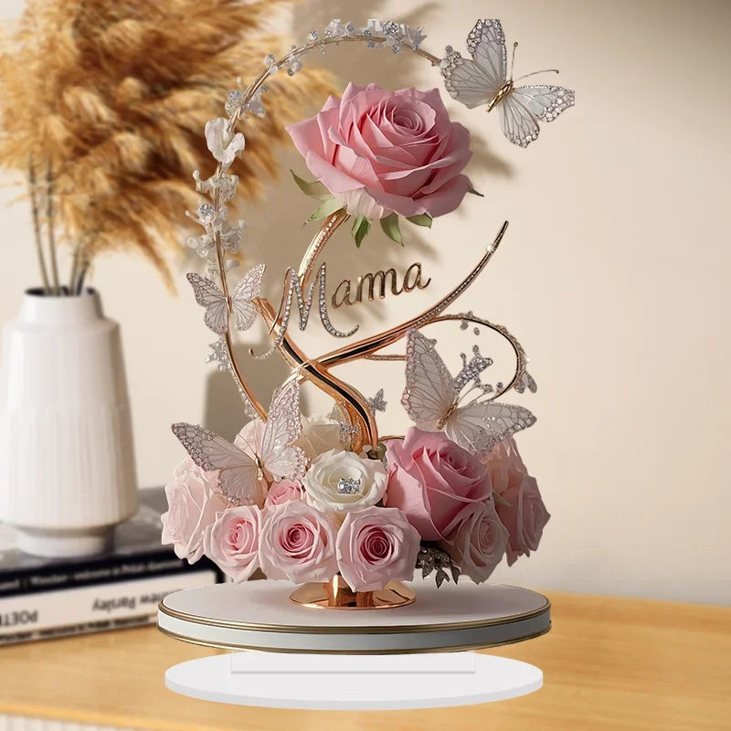 8-inch Flat Acrylic Rose Stand | Perfect Gift for Mom