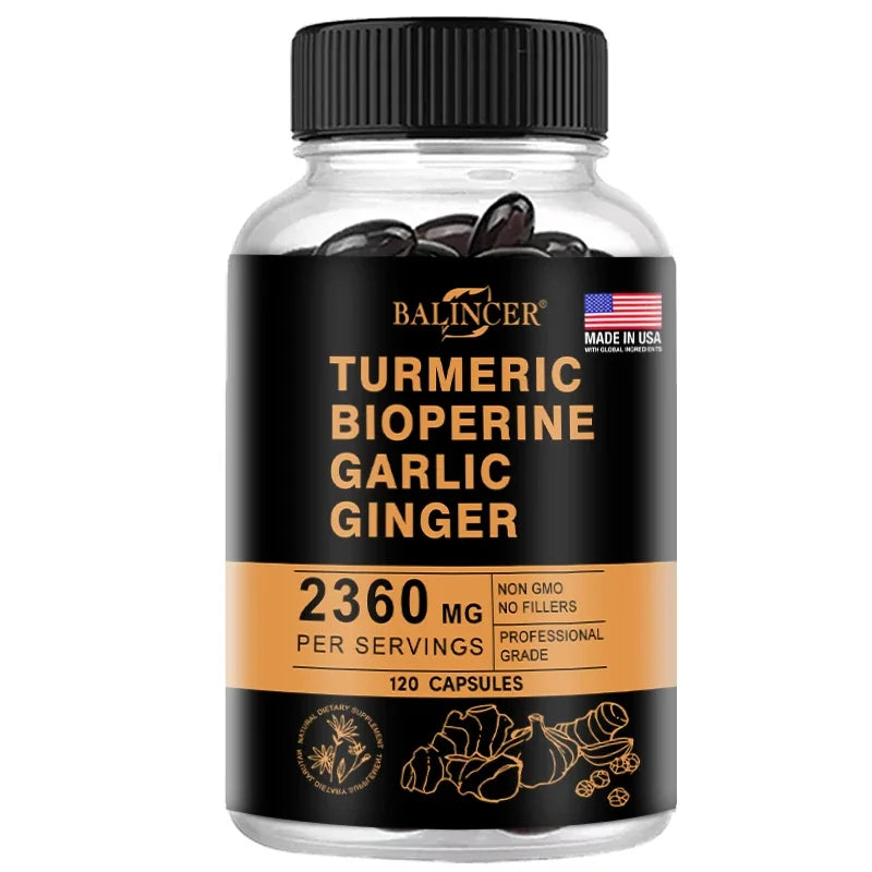 4-in-1 Turmeric Ginger Supplement for Joint & Immune Support