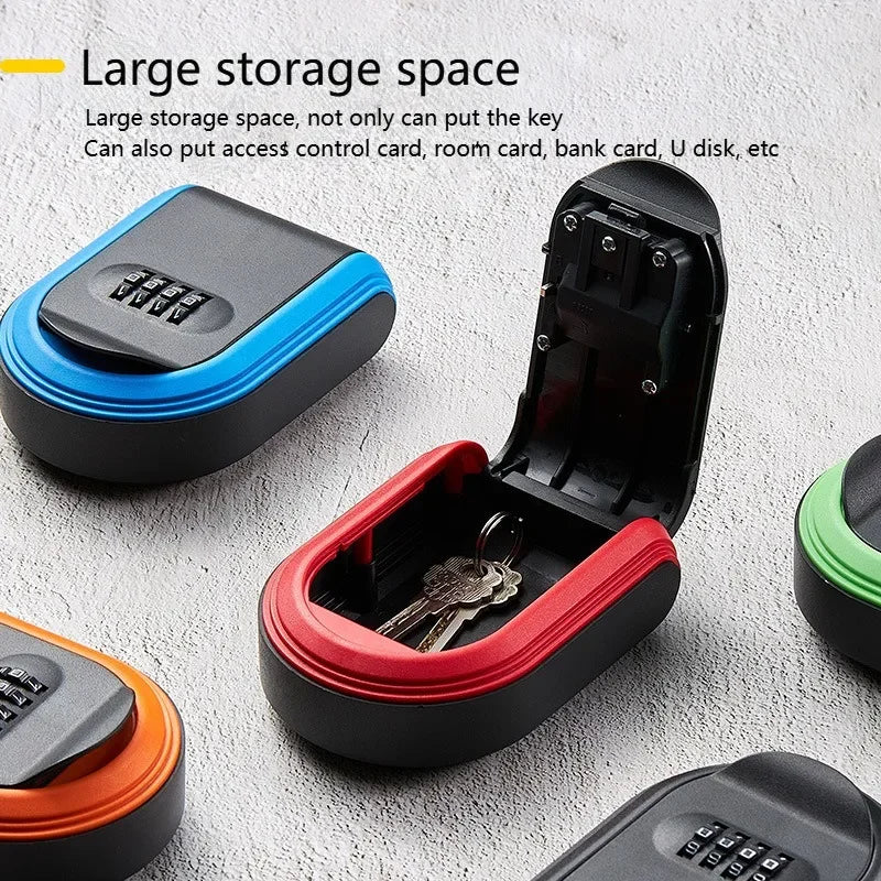Wall Mount Key Lock Box | Secure 4-Digit Code Storage Organizer