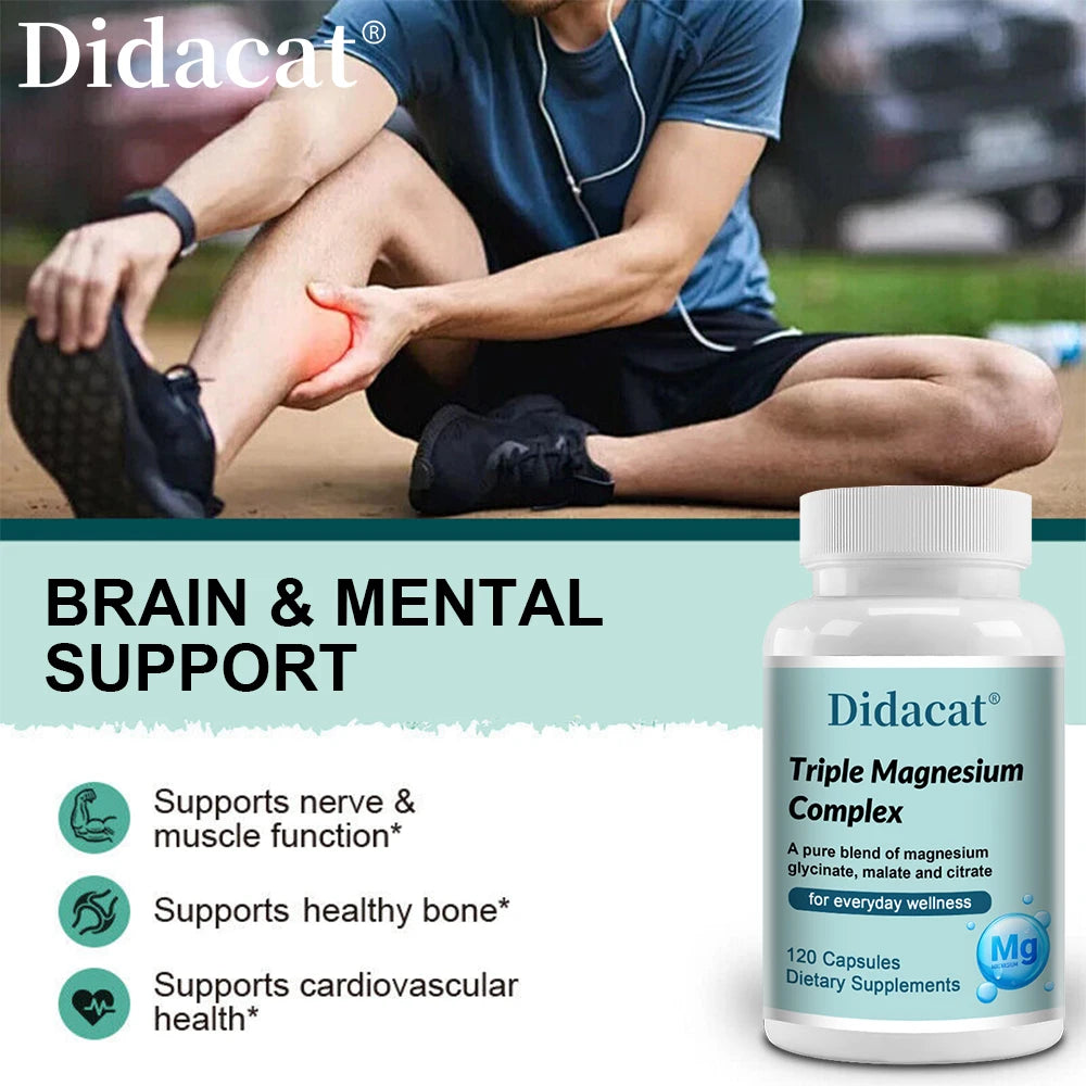 Triple Magnesium Complex Capsules | Bone Strength & Relaxation Support