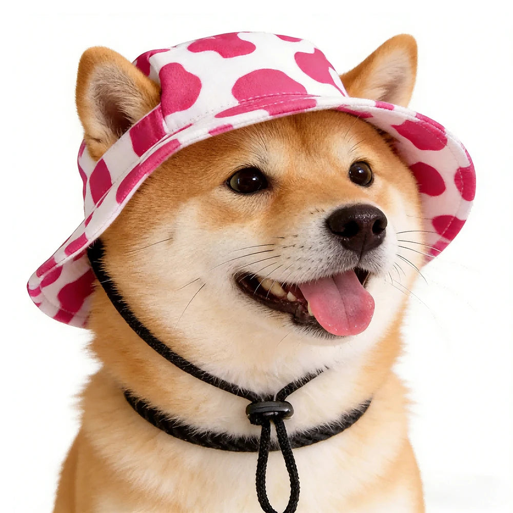 Cute Print Dog Hat for Small & Medium Dogs | Adjustable Pet Cap