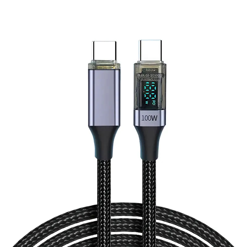 High-Speed USB C Cable with Digital Display | 100W Charging