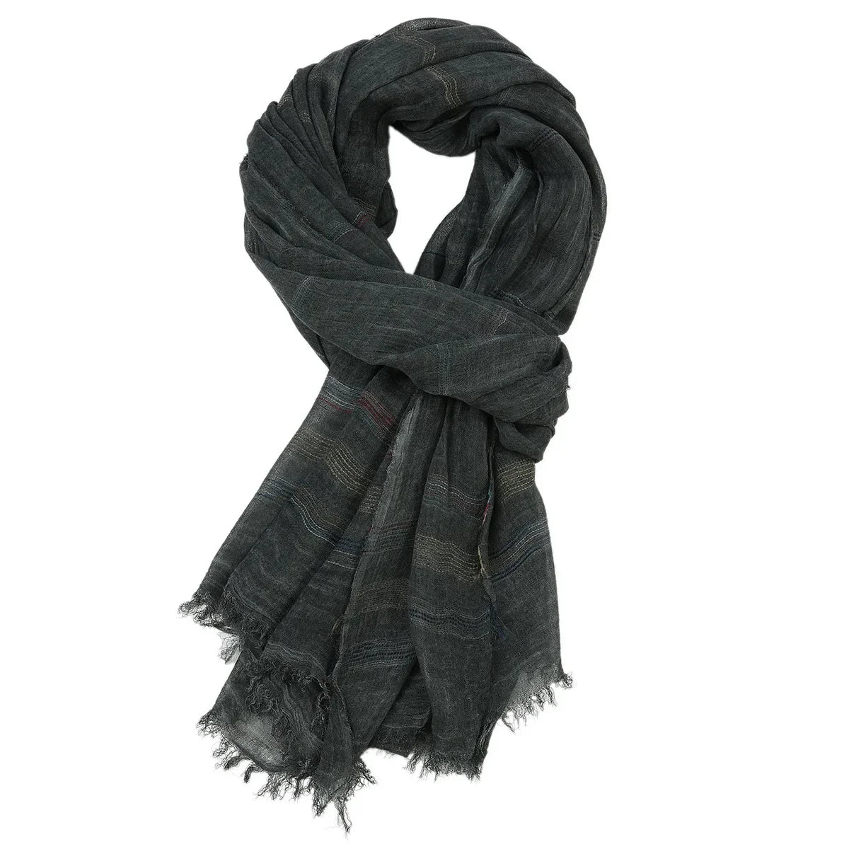 Stylish Striped Long Men's Scarf | Versatile Autumn-Winter Wrap