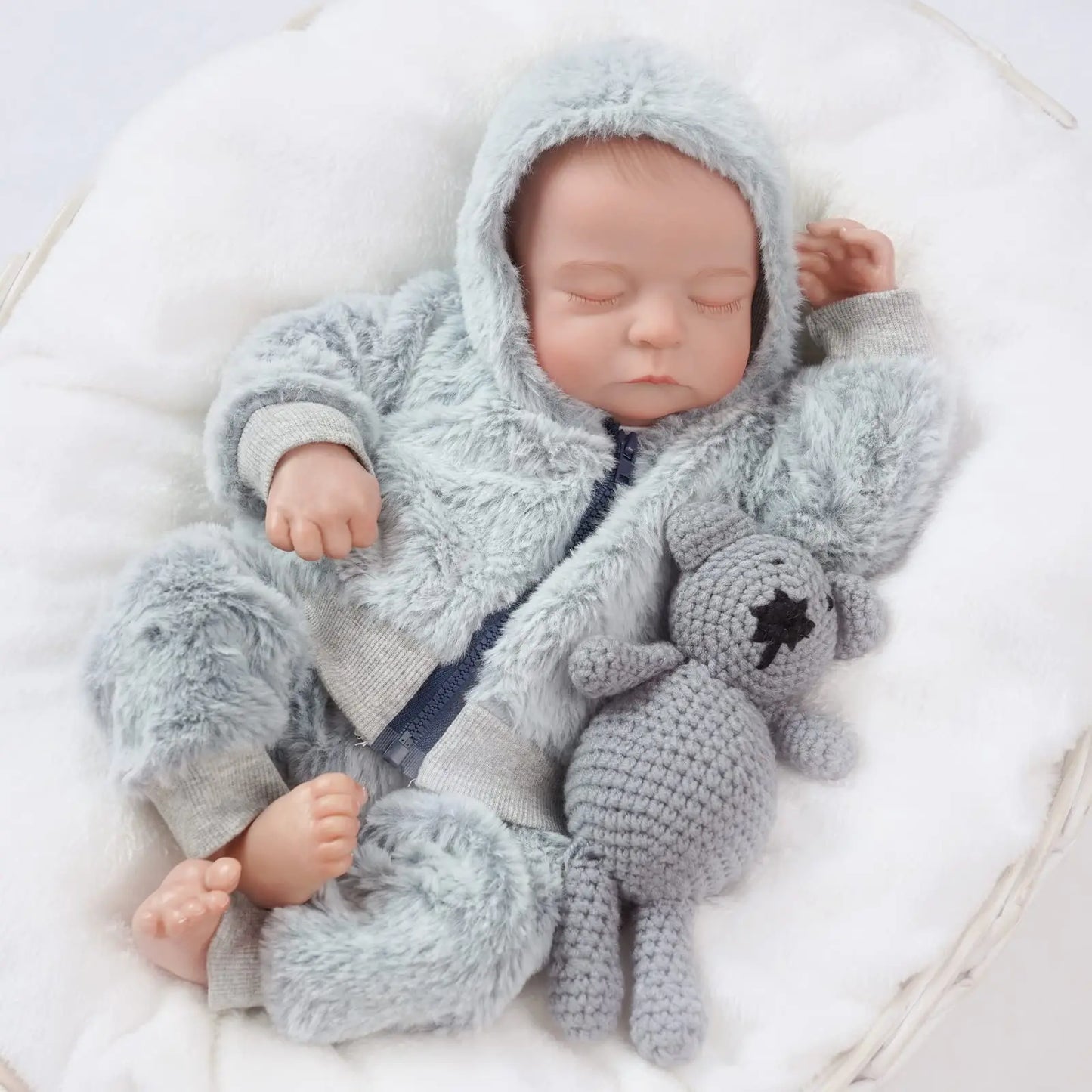 Muñeco Bebé Reborn de Silicona Realista | Tacto Suave Niño Realista de 17 Pulgadas