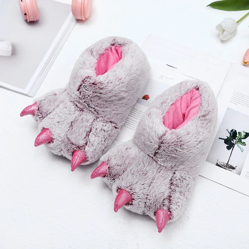 Fluffy Bigfoot Bear Paw Slippers | Cozy Unisex Indoor Slides