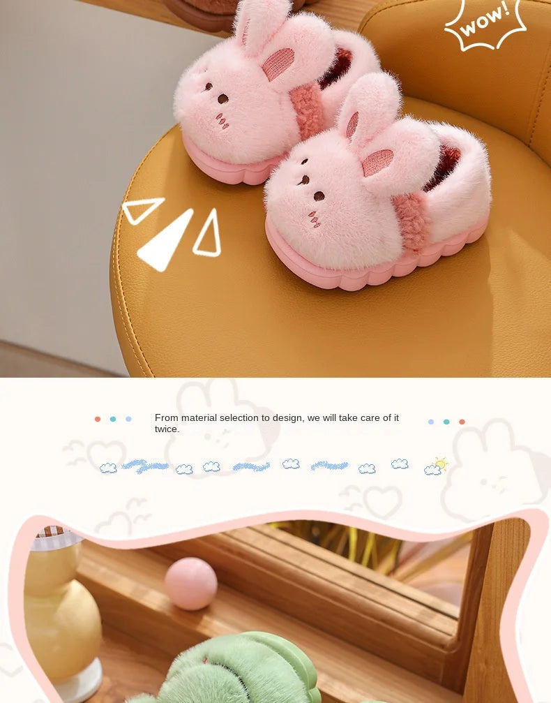 Unisex Cute Animal Plush Slippers | Cozy Memory Foam Slides