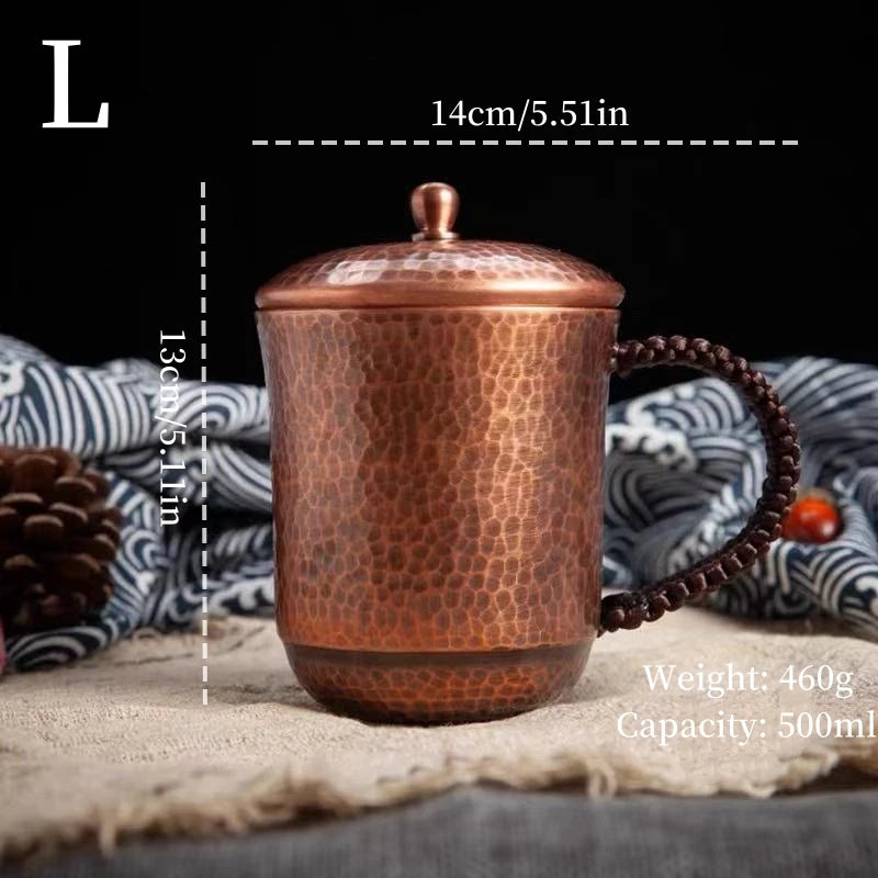 Vintage Pure Copper Coffee Cup with Lid | Moscow Mule Tumbler