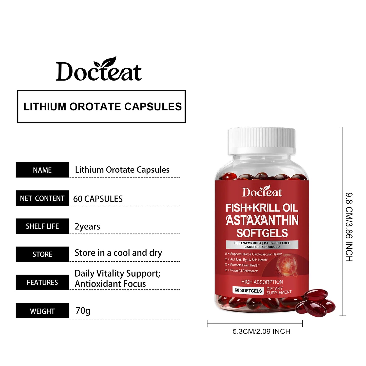 Fish & Krill Oil Softgels with Omega-3 | Antioxidant Support