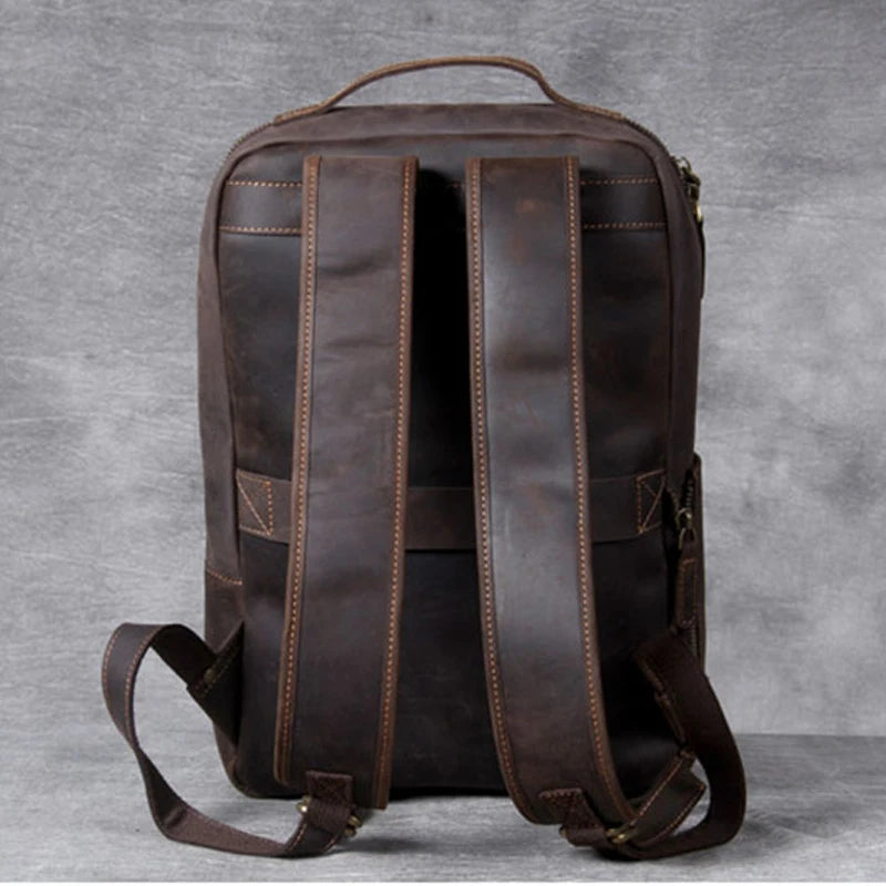Vintage Genuine Leather Backpack for Men | Stylish Daily Rucksack