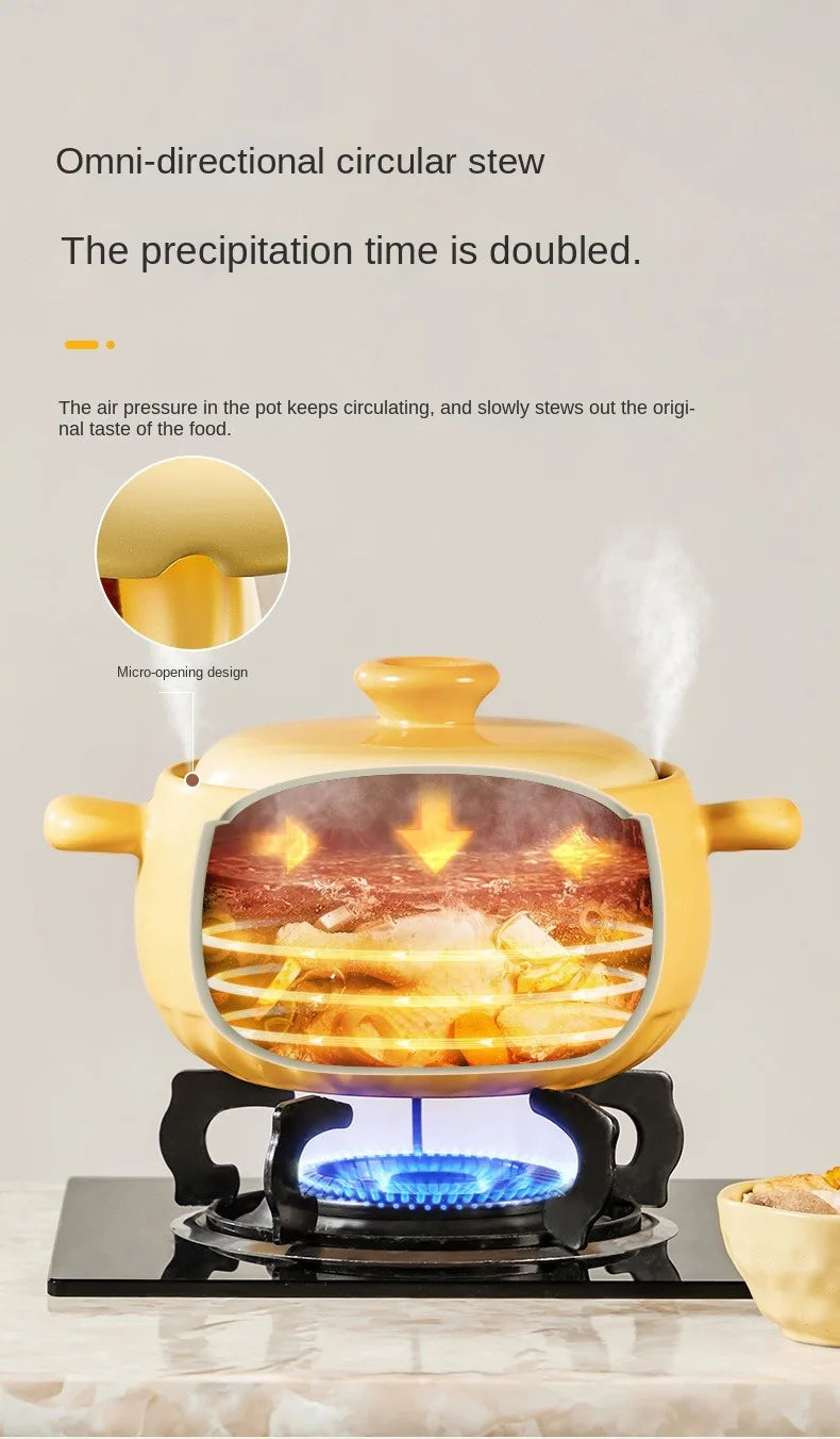 High-Temperature Resistant Ceramic Casserole Pot for Gas Stoves
