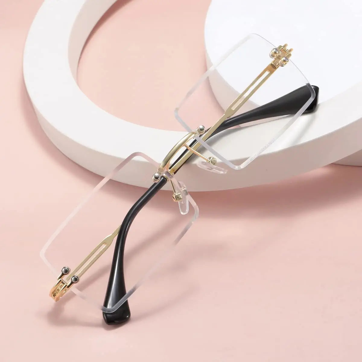 Men's Retro Sunglasses | Vintage Rimless Rectangle UV400 Protection