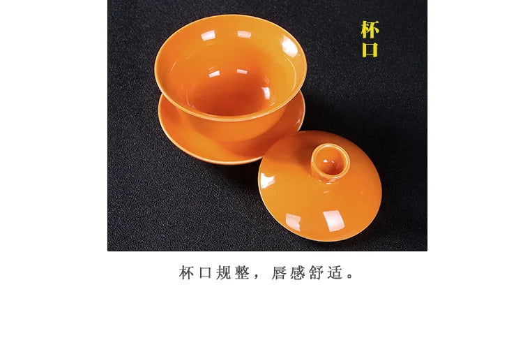 Handmade Ceramic Porcelain Gaiwan Teaware Set | Perfect for Kung Fu Tea