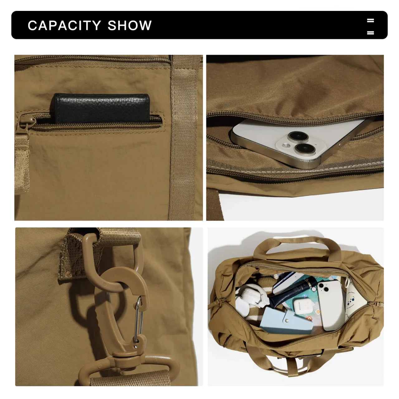 Large Capacity Foldable Travel Handbag for Men and Women