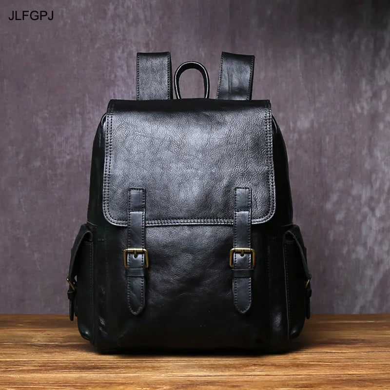Handmade Leather Men's Backpack | Stylish Cowhide Computer Bag