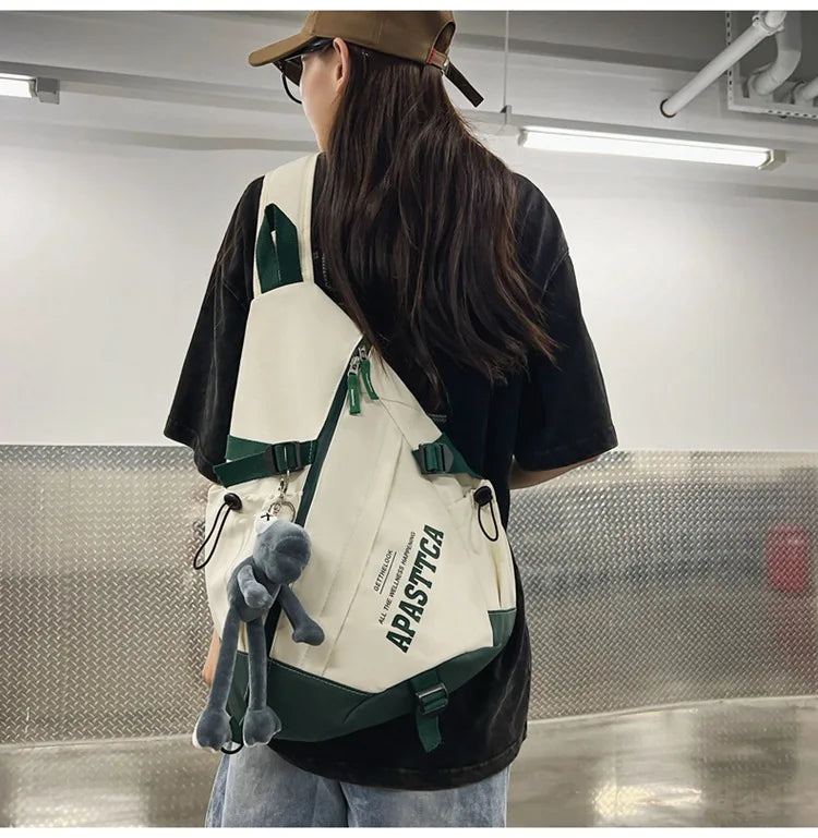 Outdoor Motorcycle Sport Travel Crossbody Bag Tactical Multifunction Waterproof Single Shoulder Backpack Unisex Casual Chest Bag