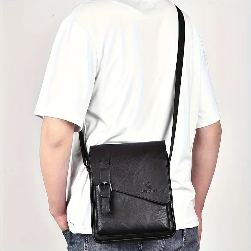 Bolso Bandolera Casual Vintage para Hombre | Elegante Bandolera de Cuero PU