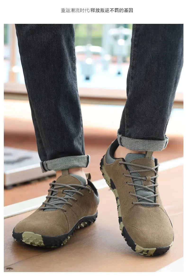 High Quality Leather Sports Shoes for Wide Feet | Anti-Slip Design