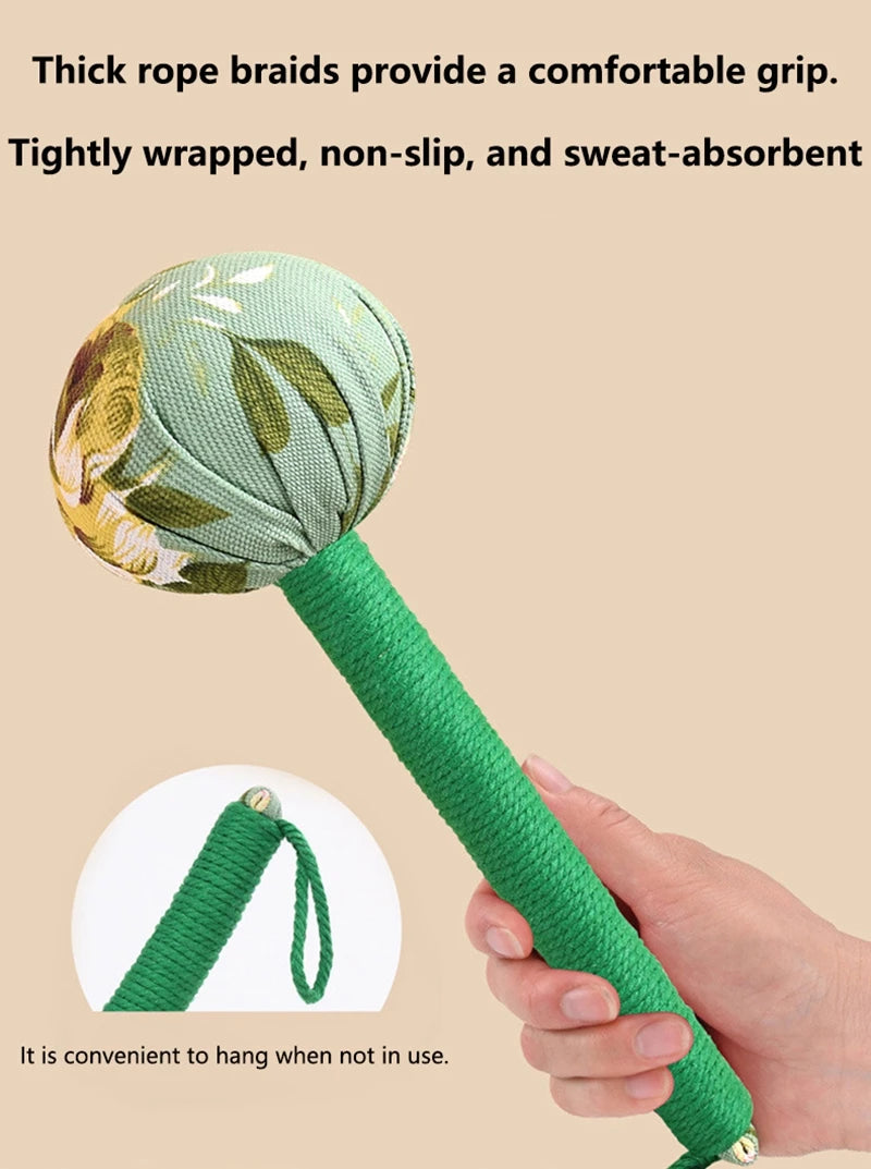 Long-Handled Wormwood Massage Hammer | Lymphatic Drainage Tool