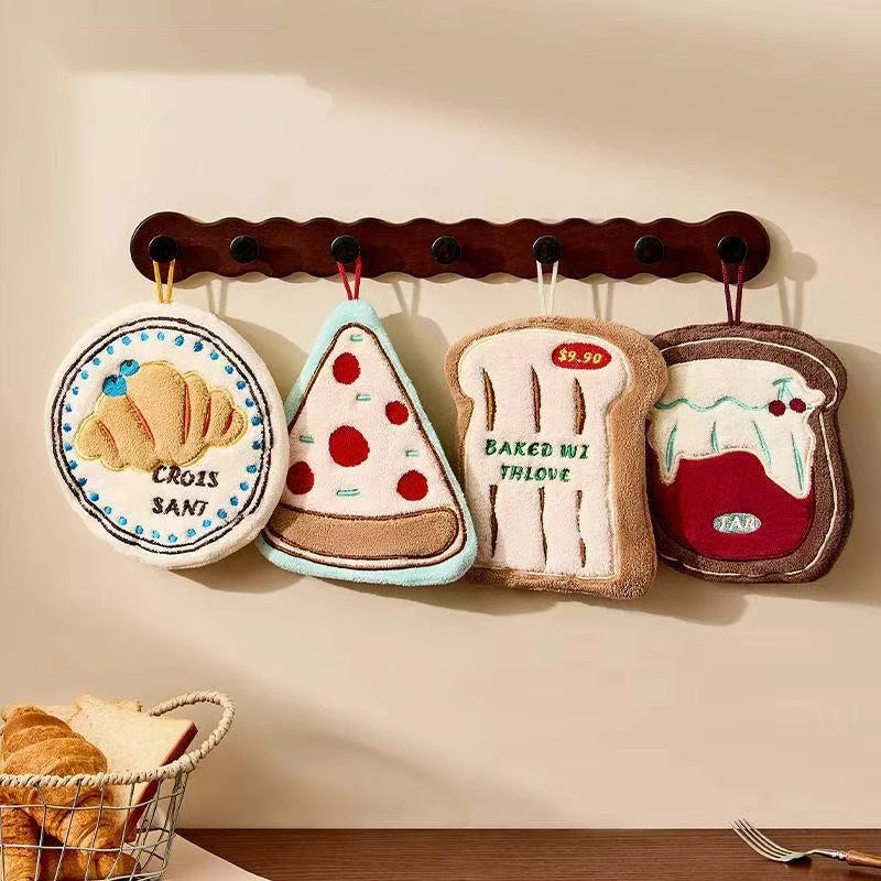 Absorbent Kitchen Hand Towels | Thickened Wall Hanging Cleaning Cloth