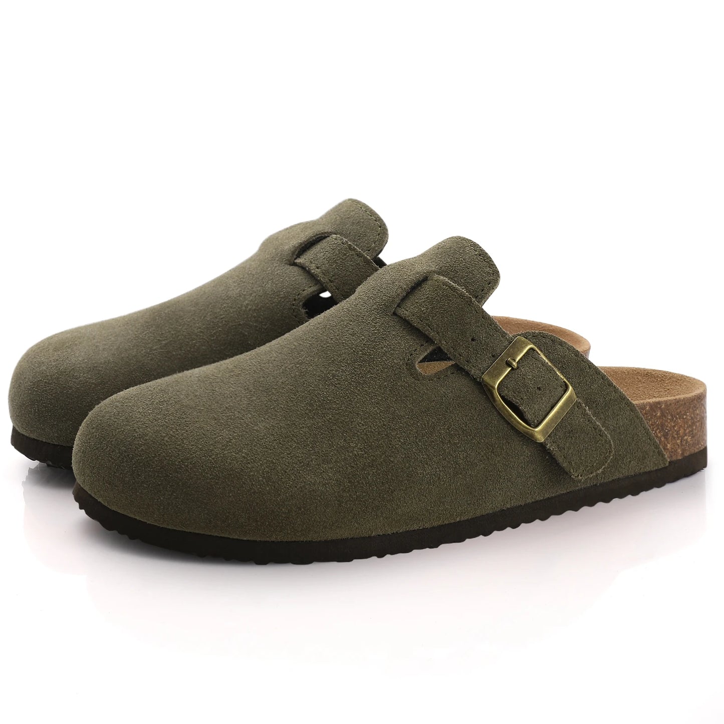 Shevalues Suede Clogs For Women Men Summer Cork Mules Soft Footbed Sandals With Arch Support  New Leisure Fashion Genuine Clogs