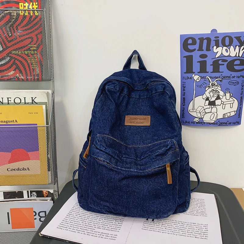 Trendy Denim Backpack for Students | Durable & Stylish Design