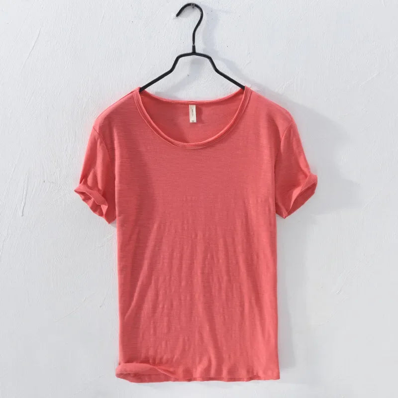 Men's Retro Raw Edge T-Shirt | Lightweight & Breathable Casual Top