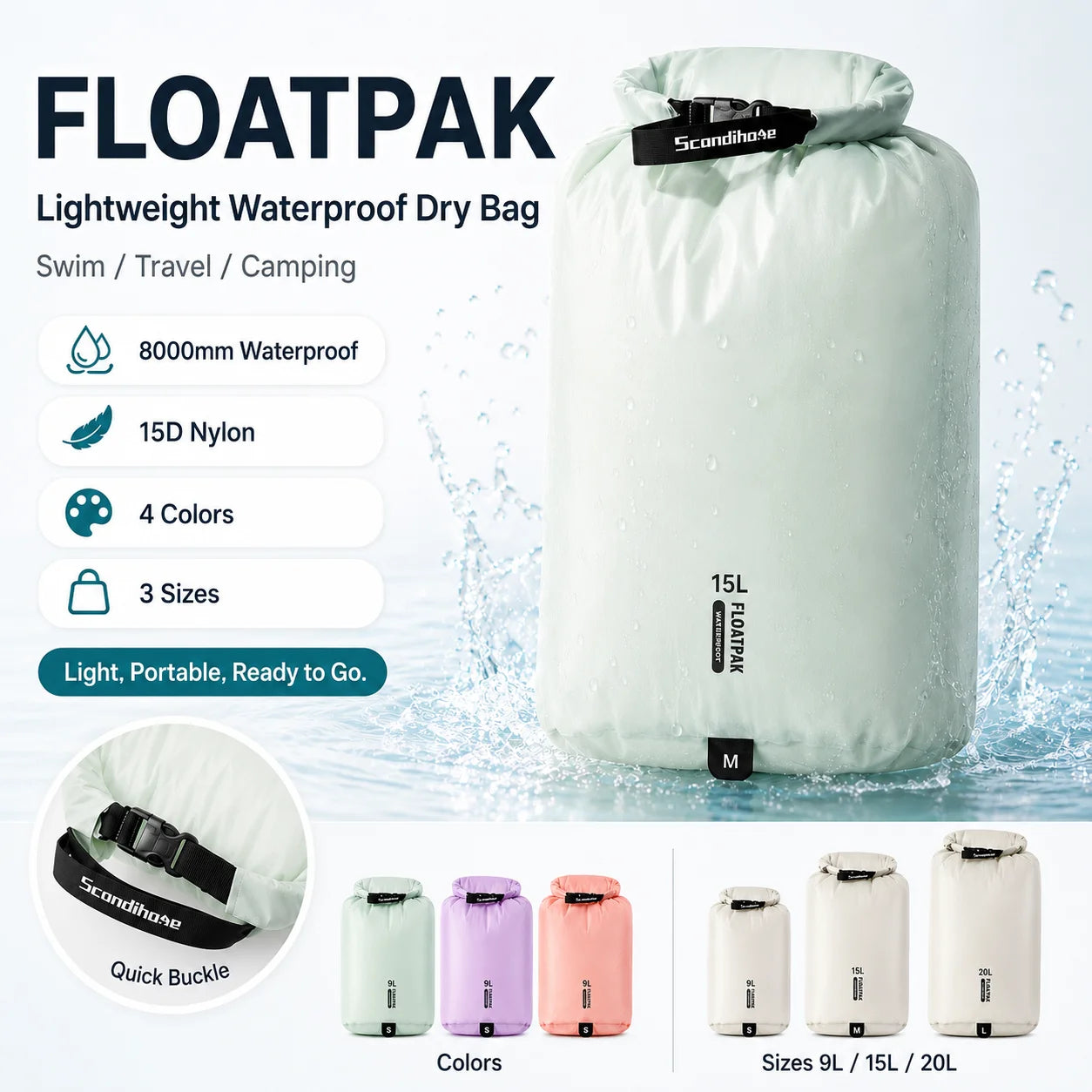Lightweight Waterproof Dry Bag | Ultralight Travel Packing Organizer