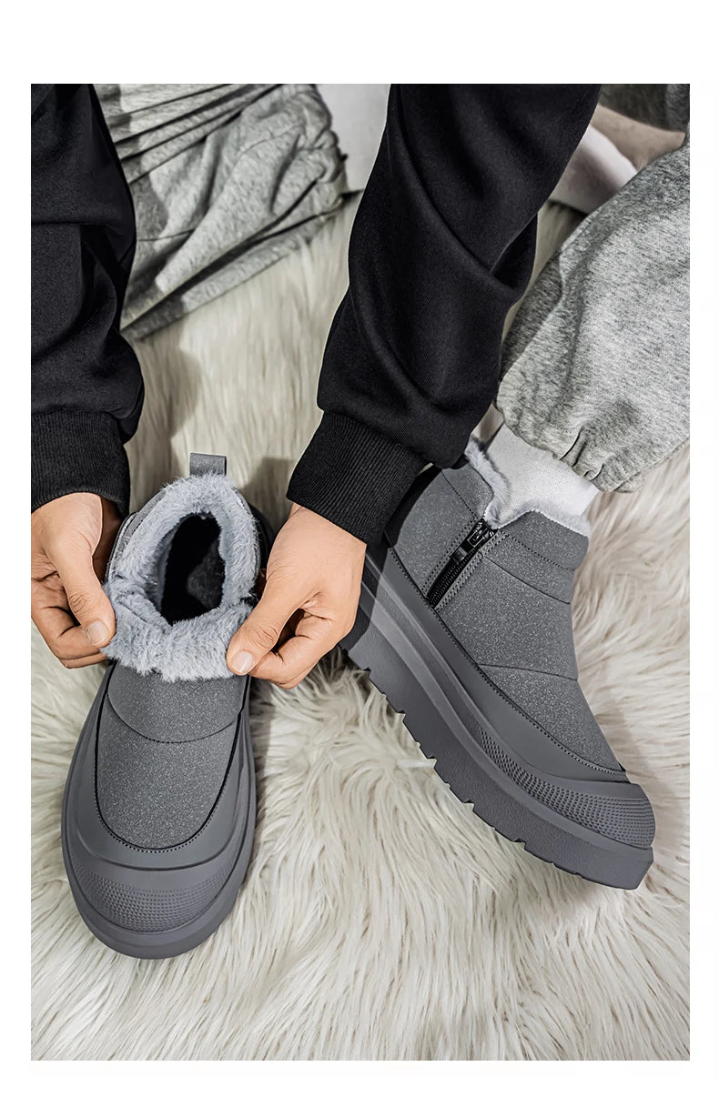Men's Warm Plush Snow Boots | Cozy Winter Ankle Shoes