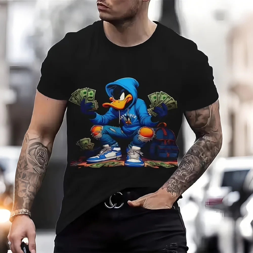 Funny Duck 3D Print Casual Tee | Breathable, Lightweight & Trendy