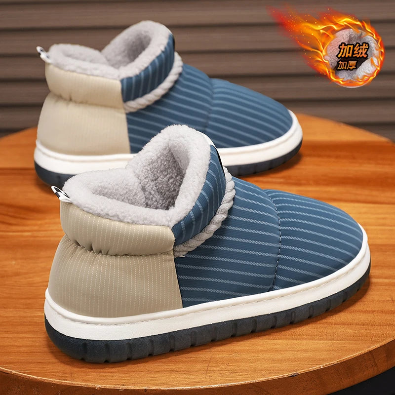 Men's Warm Plush Snow Boots | Cozy Mid-Calf Ankle Winter Shoes