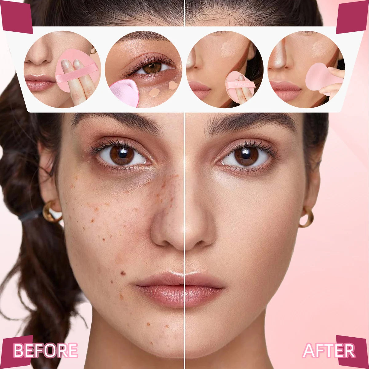 27 Piece Makeup Tool Kit – Makeup Brushes, Hairband, Wristband, Sponge Ball, Powder Puff, Silicone Cleaning Brush & Accessories – Complete Beauty Set