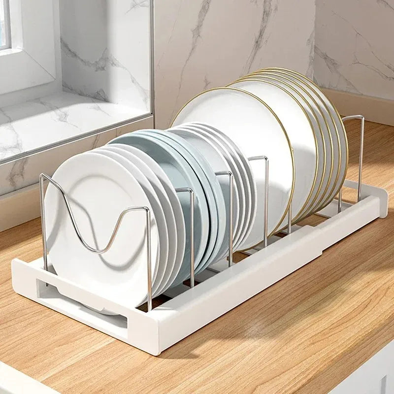 Expandable Kitchen Pot Pan Organizer | Adjustable Lid Storage