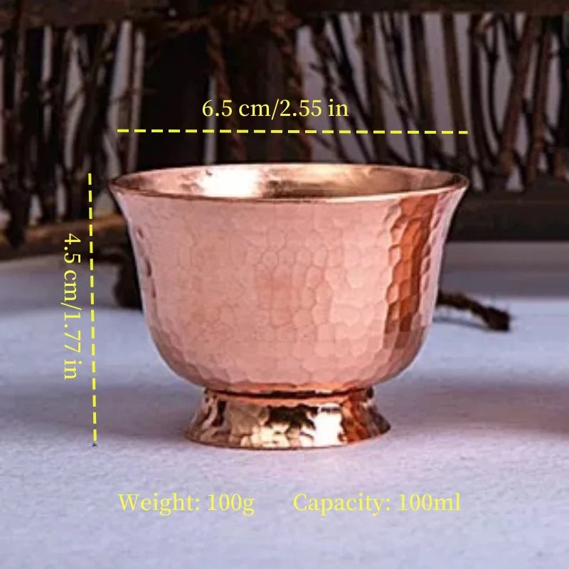 1pcs Handcrafted Pure Copper Coffee Mug 80ml Multipurpose Breakfast Tea Milk Water Cup Moscow Dessert Cafe Drinkware Couple Gift