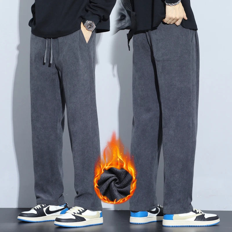 Men’s Thermal Fleece Pants | Cozy Wide-Leg Winter Sweatpants