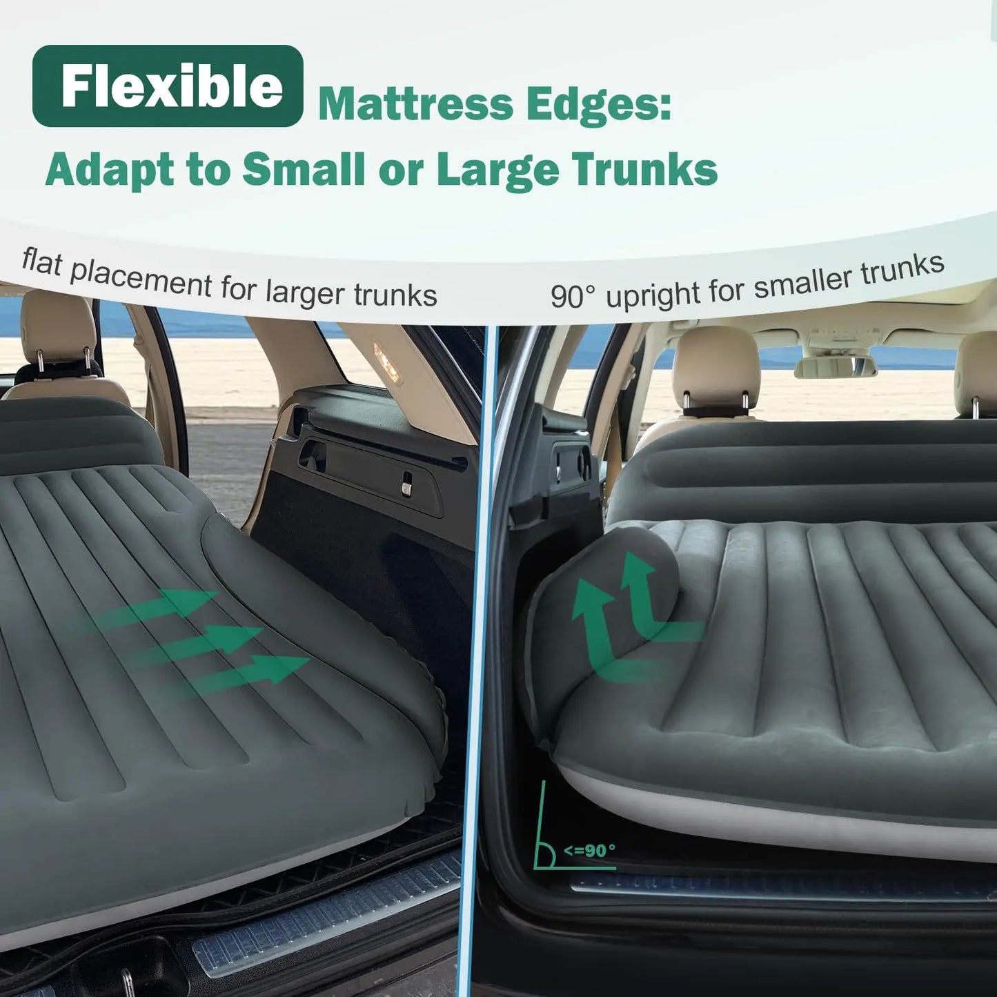 Colchón hinchable de aire de doble cara para SUV | Comodidad hinchable para viajes
