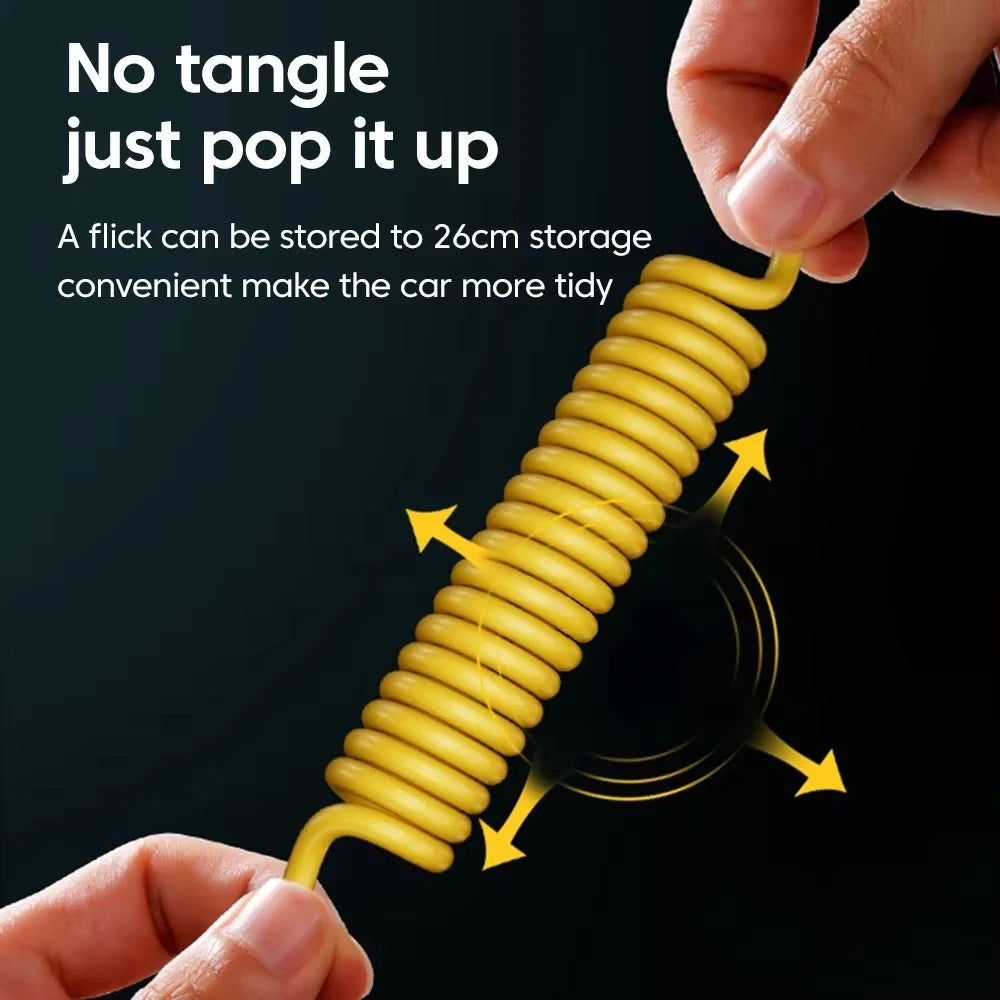 Retractable Fast Charging USB C Cable | 100W Spring Charging Solution