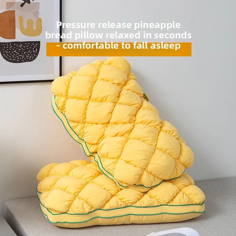 Soft Pineapple Bread Pillow | Fluffy Neck Support for Sleep