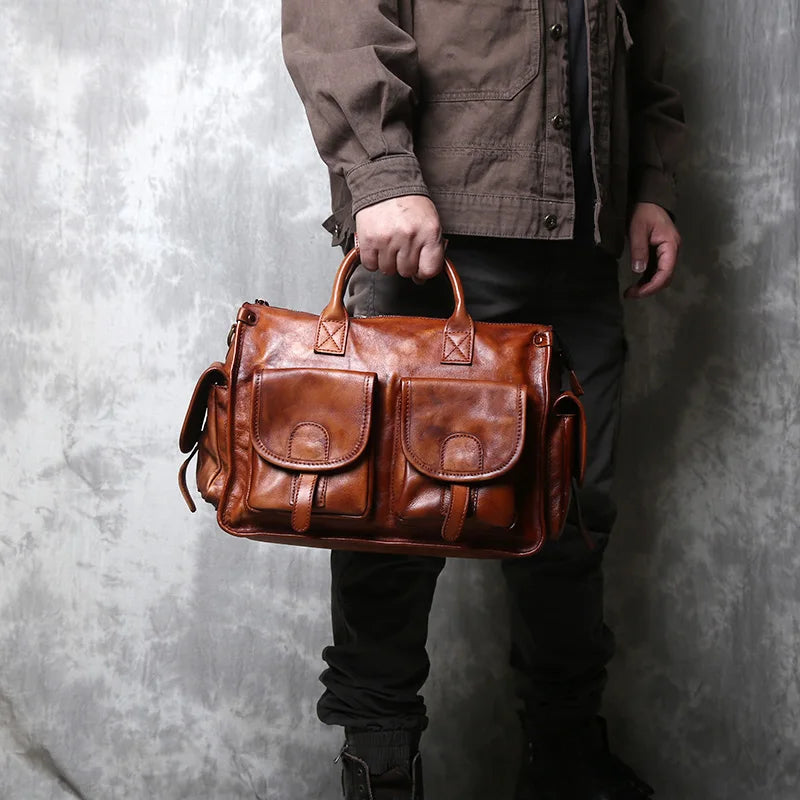 Vintage Handbag | Genuine Leather Crossbody Bag for Men