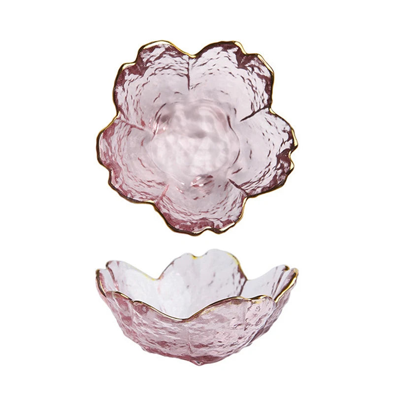 Elegant Cherry Blossoms Seasoning Plate | Nordic Glass Dish
