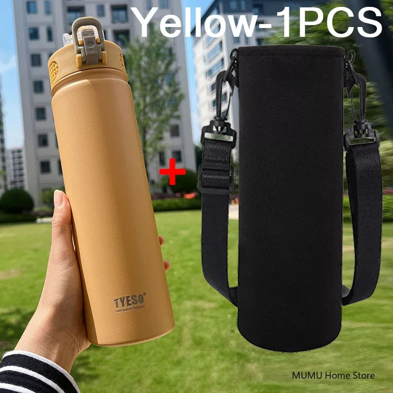 Stainless Steel Insulated Water Bottle with Straw - 600/750ML
