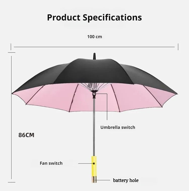 Portable Cooling Sunshade Umbrella with Fan | UV Protection