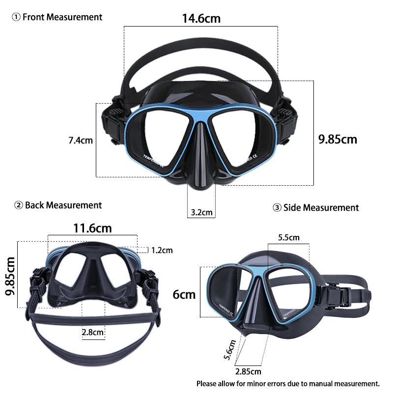 Freediving Mask with Aluminum Frame | Anti-Fog Diving Gear