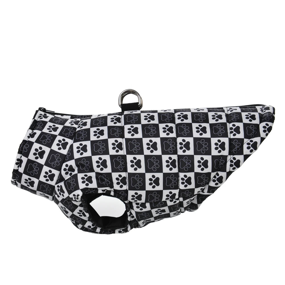 Chaleco abrigador impermeable para perros con estampado a cuadros | Elegante chaqueta de invierno para mascotas