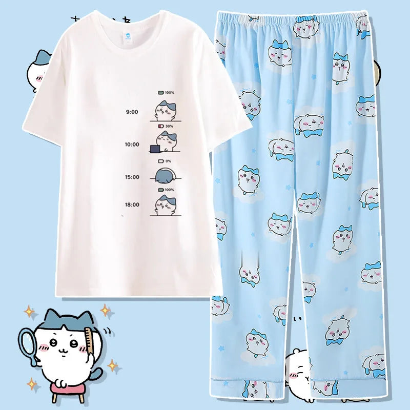 Cute Cartoon Pattern Summer Pajamas for Relaxed Comfort