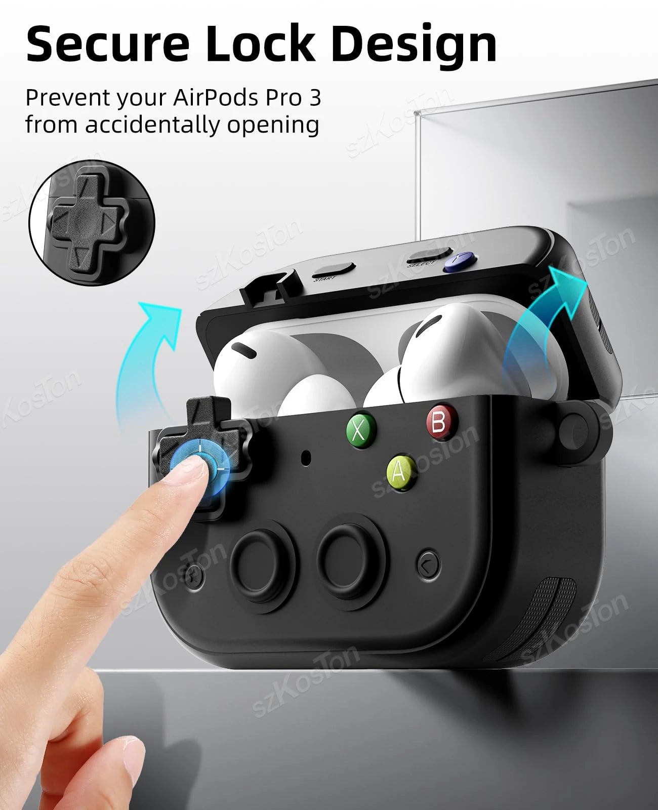 Estuche protector rígido para AirPods Pro 3 | Clip de bloqueo seguro