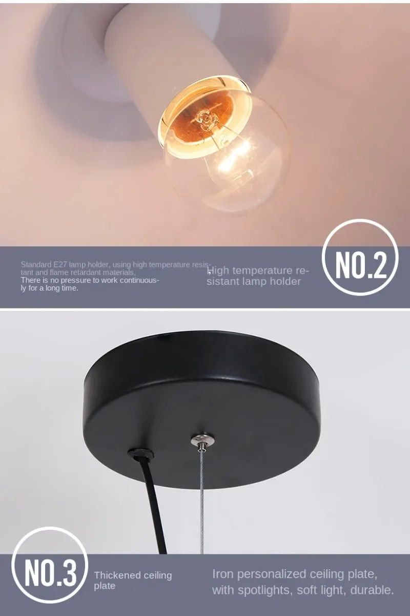 Danish Macaron Colors Pendant Lamp | Creative LED Indoor Lighting
