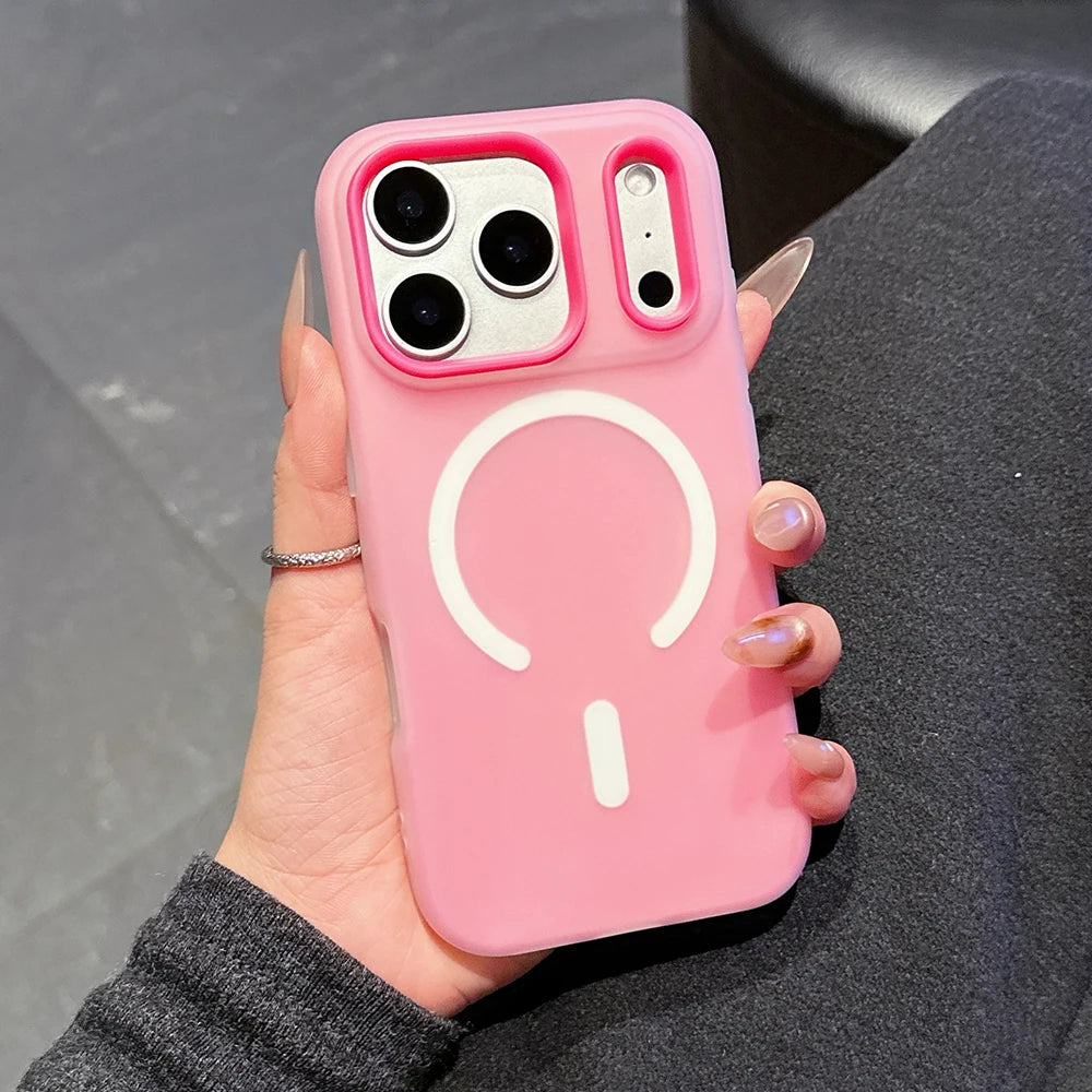 Magnetic Candy Color Wireless Charging Case for iPhone