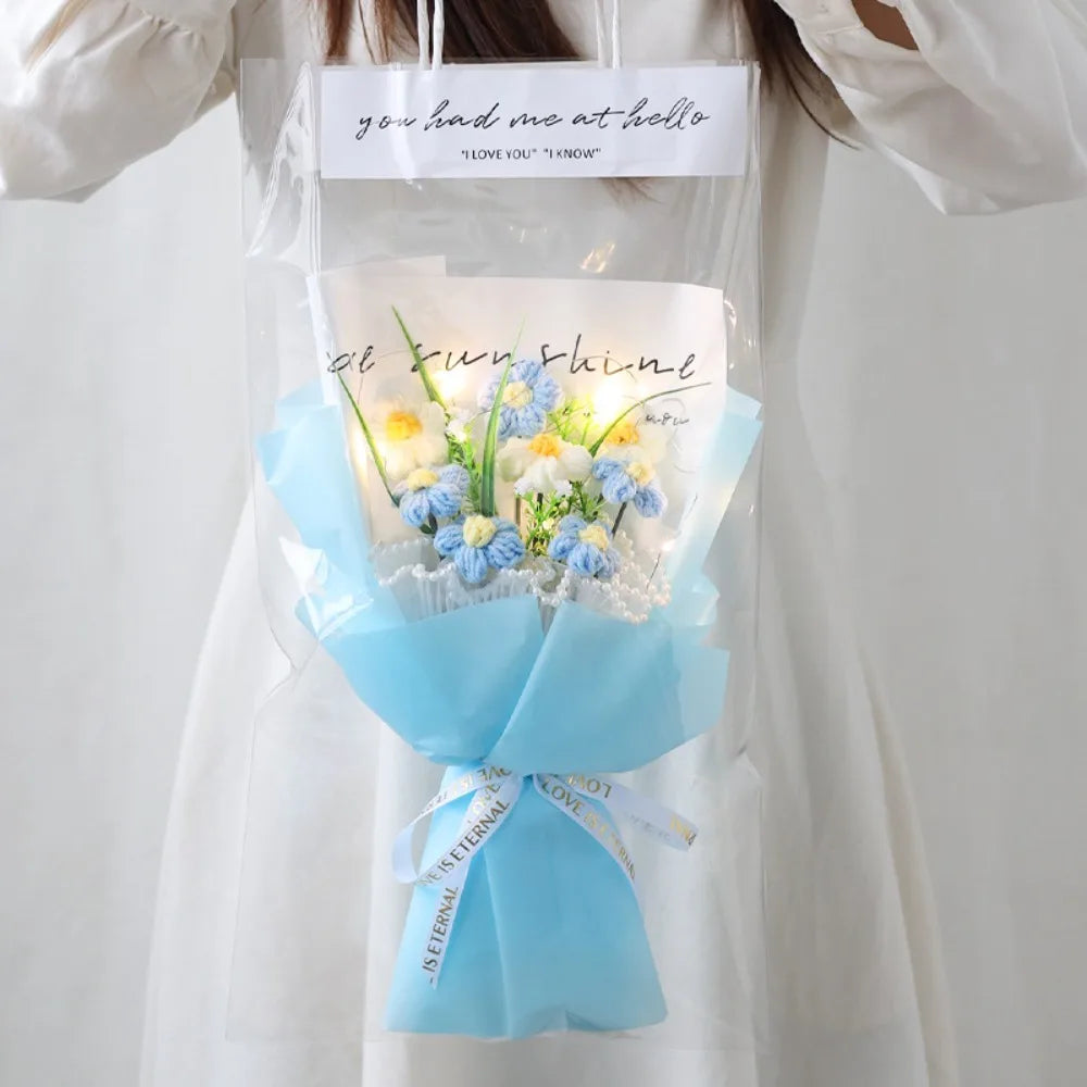 Ramo de flores de crochet tejido a mano | Regalos perfectos para graduación y decoración del hogar