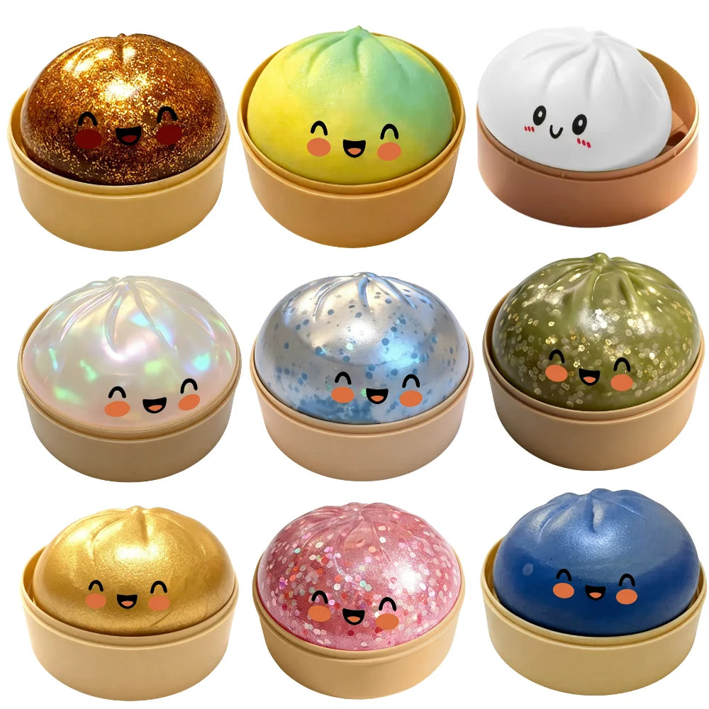 Simulation Flash Dumpling Squishy Stress Ball Slow Rebound Squeeze Decompression Toy for Kids Adults