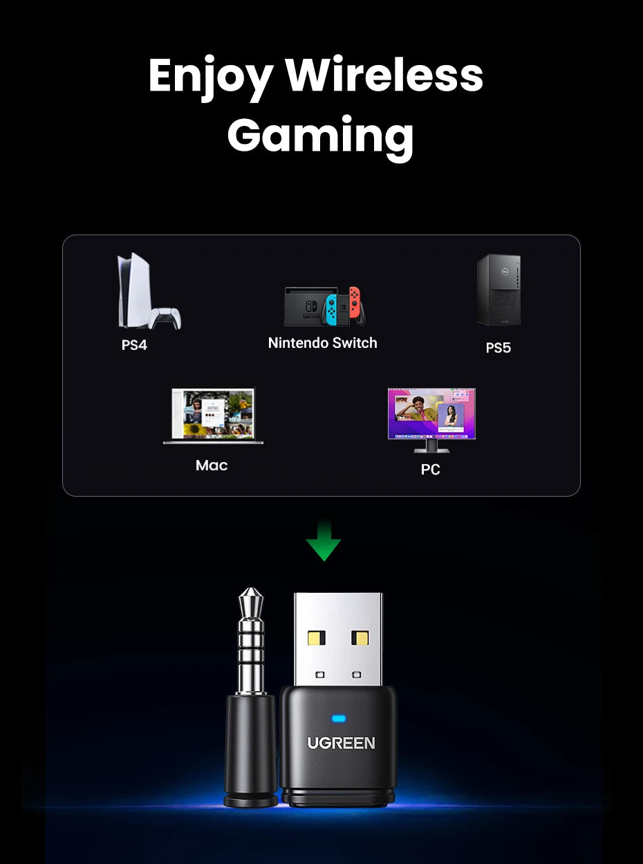 Bluetooth 5.3 Audio Adapter for PS4, PS5 & Nintendo Switch